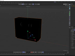 Black Wooden Cabinet 3D Model