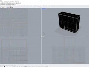 Black Wooden Cabinet 3D Model