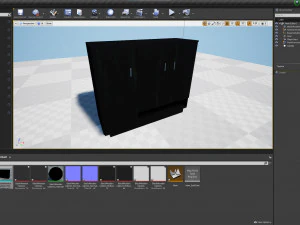 Black Wooden Cabinet 3D Model