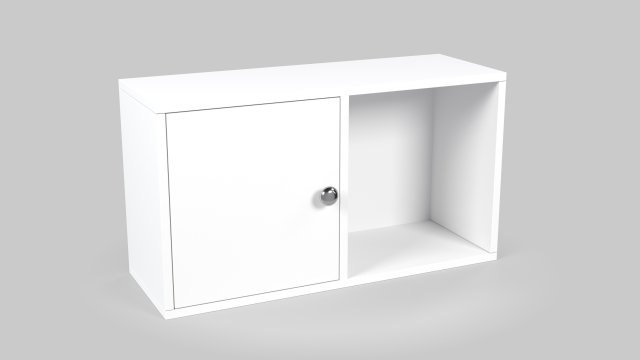 Wall Shelf with Door Modello 3D .c4d .max .obj .3ds .fbx .stl .blend 