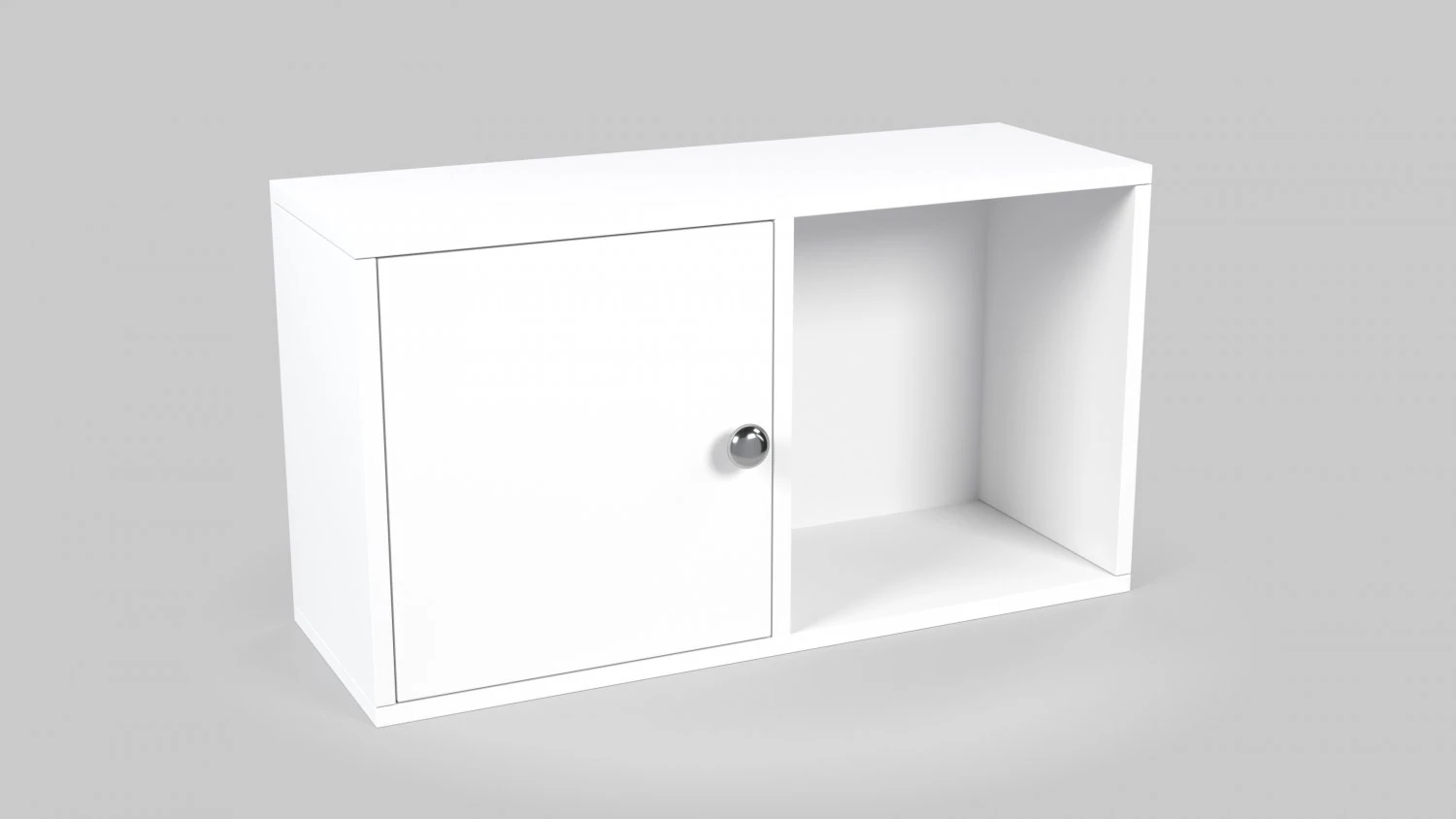 Wall Shelf with Door 3D Model .c4d .max .obj .3ds .fbx .stl .blend 
