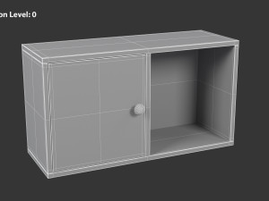 Wall Shelf with Door Modello 3D