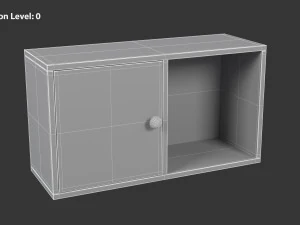 Wall Shelf with Door 3D Model