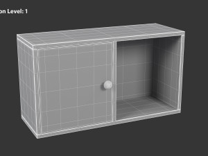Wall Shelf with Door Modello 3D