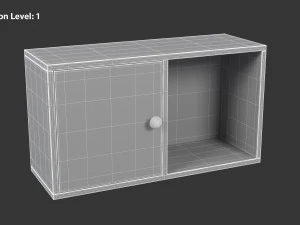 Wall Shelf with Door 3D Model