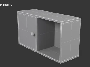 Wall Shelf with Door 3D Model