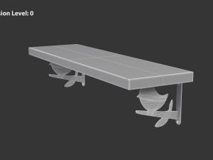 Wooden Wall Shelf with Bird Decoration 3D Model