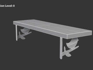 Wooden Wall Shelf with Bird Decoration 3D Model