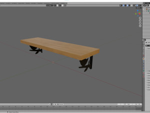 Wooden Wall Shelf with Bird Decoration 3D Model