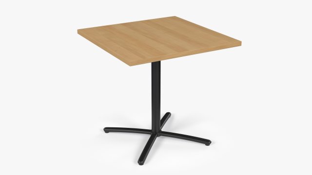 Restaurant Square Table with Metal Base and Wood Top 3D Модель .c4d .max .obj .3ds .fbx .stl .blend 