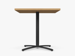 Restaurant Square Table with Metal Base and Wood Top 3D Модель