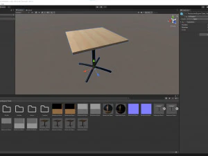 Restaurant Square Table with Metal Base and Wood Top 3D Model