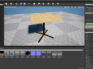 Restaurant Square Table with Metal Base and Wood Top 3D Модель