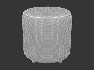 Round Fabric Ottoman 3D-Modell