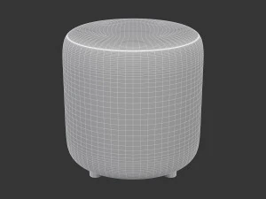 Round Fabric Ottoman 3D Model