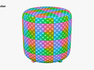 Round Fabric Ottoman 3D-Modell
