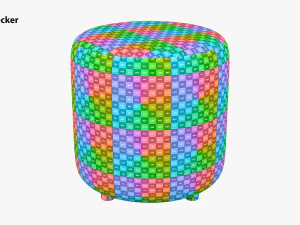 Round Fabric Ottoman 3D Model