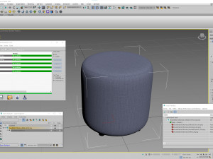 Round Fabric Ottoman 3D-Modell