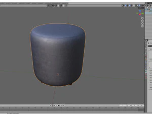 Round Fabric Ottoman 3D Model