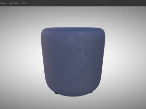 Round Fabric Ottoman 3D Model