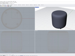 Round Fabric Ottoman 3D-Modell