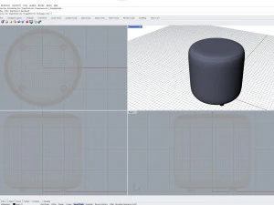 Round Fabric Ottoman 3D Model