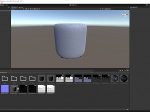 Round Fabric Ottoman 3D-Modell