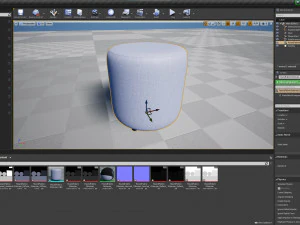 Round Fabric Ottoman 3D Model