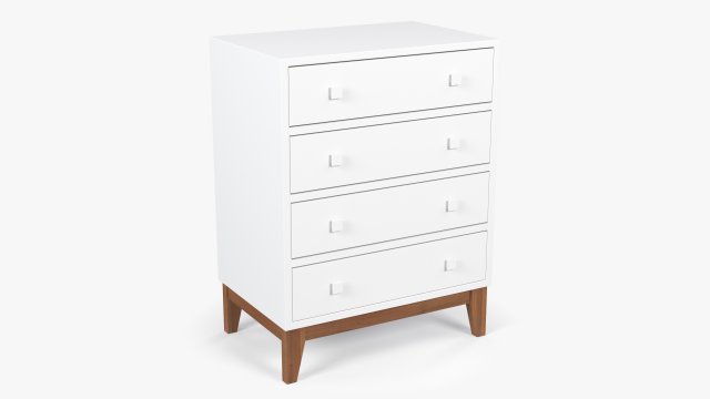 White Chest of Drawers Model 3D .c4d .max .obj .3ds .fbx .stl .blend 