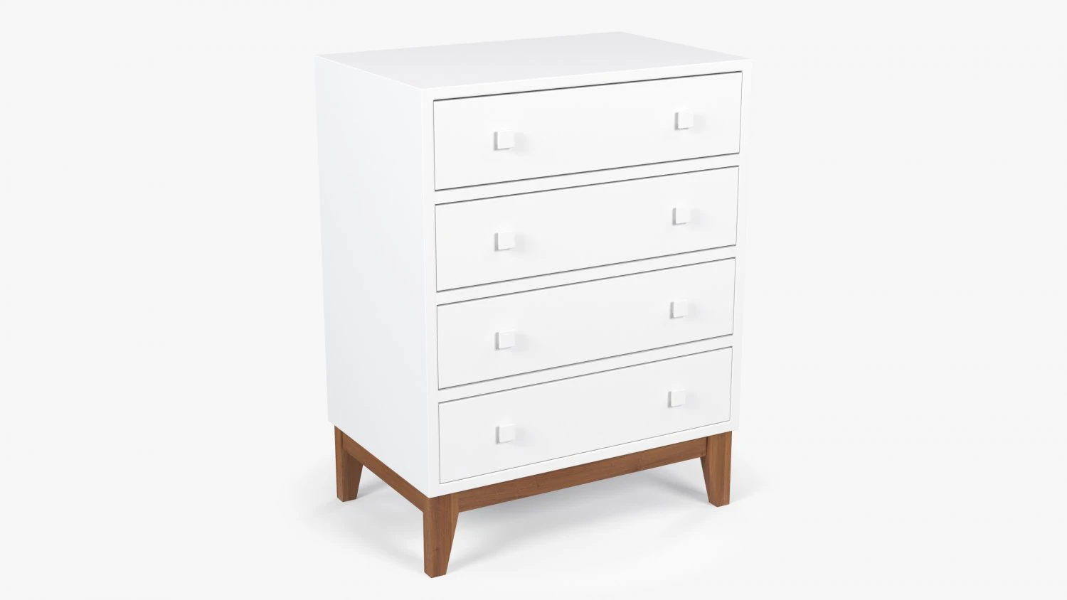 White Chest of Drawers 3D Model .c4d .max .obj .3ds .fbx .stl .blend
