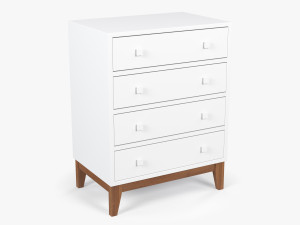 White Chest of Drawers 3D Model