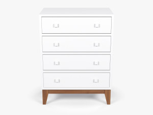 White Chest of Drawers Model 3D