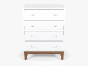 White Chest of Drawers 3D Model