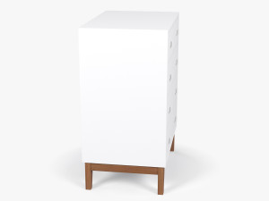 White Chest of Drawers Model 3D