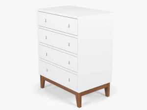 White Chest of Drawers 3D Model