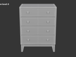 White Chest of Drawers Model 3D