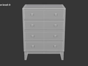 White Chest of Drawers 3D Model