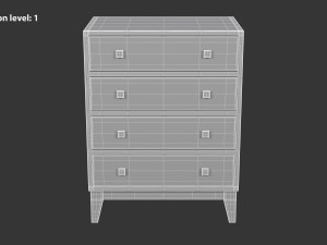 White Chest of Drawers Model 3D