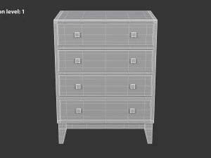 White Chest of Drawers 3D Model