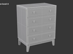 White Chest of Drawers 3D Model