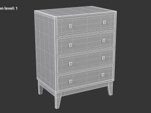White Chest of Drawers Model 3D