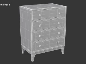 White Chest of Drawers 3D Model