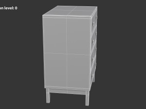 White Chest of Drawers Model 3D