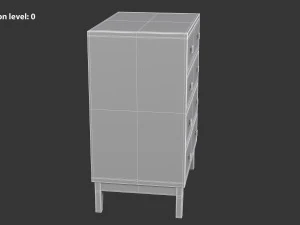 White Chest of Drawers 3D Model