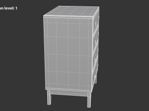 White Chest of Drawers Model 3D