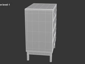 White Chest of Drawers 3D Model