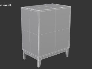 White Chest of Drawers Model 3D