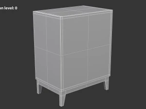 White Chest of Drawers 3D Model