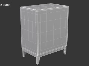 White Chest of Drawers 3D Model
