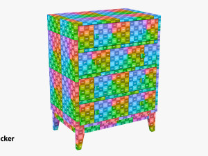 White Chest of Drawers Model 3D